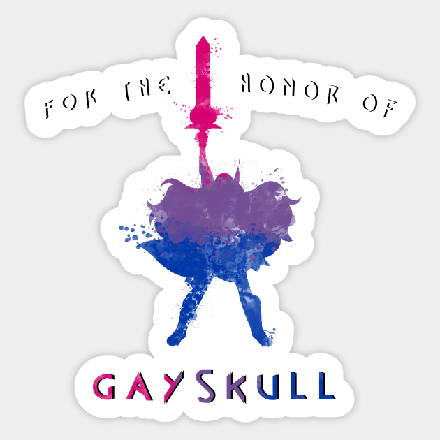 For the honor of Gayskull (bisexual flag)